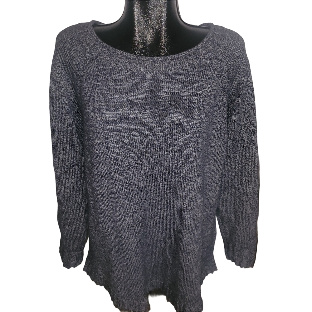 Cabela's Blue and Grey Knit Merino Wool Blend Sweater 2XL
